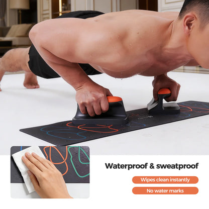 Ergonomic Push-Up Stands with Training Mat Set | Alleviates Wrist Discomfort | 3.6" Elevation | Enhanced Grip by 25% | Increased Capacity by 20% | Ideal for Home Gym Use