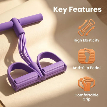 6-Strand Heavy-Duty Abdominal Crunch Fitness Equipment for Leg and Core Workouts – Sit-Up Assistance for Home Gym Exercise
