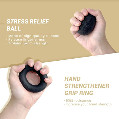 Grip Strength Training Set (5 Pack) - Forearm and Hand Strengthening Devices for Enhanced Finger and Wrist Strength, Ideal for Baseball, Climbing, and Calisthenics