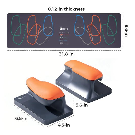 Ergonomic Push-Up Stands with Training Mat Set | Alleviates Wrist Discomfort | 3.6" Elevation | Enhanced Grip by 25% | Increased Capacity by 20% | Ideal for Home Gym Use