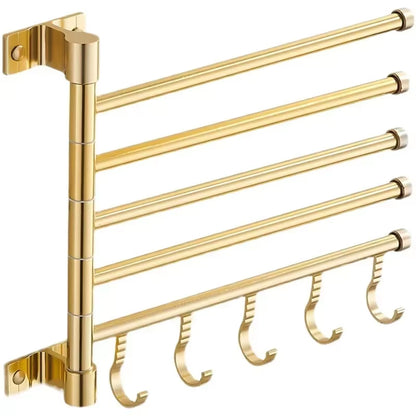 Luxury Aluminum Wall-Mounted Rotating Towel Rack and Holder for Bathroom Storage Accessories
