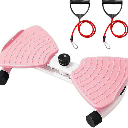 2-in-1 Waist Twister and Leg Step Trainer with Resistance Bands - Compact and Portable for Full-Body Low-Impact Workouts, Toning Legs, Glutes, and Core