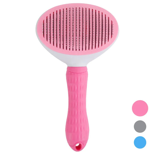 Self-Cleaning Pet Hair Removal Comb - Cat Slicker Brush and Dog Grooming Tool