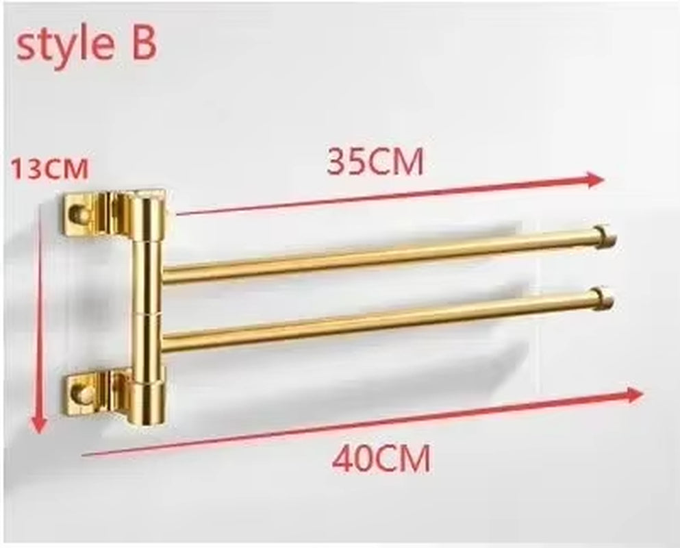 Luxury Aluminum Wall-Mounted Rotating Towel Rack and Holder for Bathroom Storage Accessories