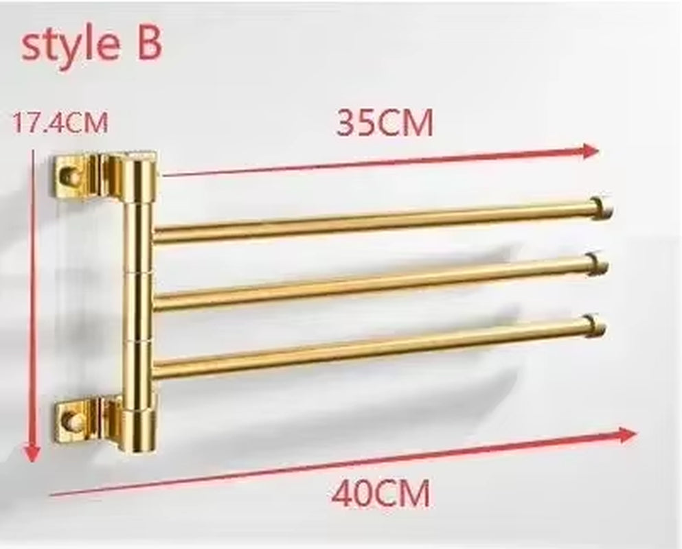 Luxury Aluminum Wall-Mounted Rotating Towel Rack and Holder for Bathroom Storage Accessories