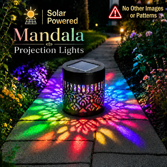 Solar Mandala Wall Lights for Outdoor Use - Waterproof Color-Changing Solar Fence Lights for Garden, Patio, and Yard Decor
